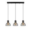 Industrial Chandelier, Black & Antique Finish, 70 x 17 x 114 cm | Metal Body, Adjustable Height, 3 x E27 Socket, Perfect for Modern Spaces