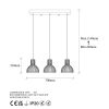 Industrial Chandelier, Black & Antique Finish, 70 x 17 x 114 cm | Metal Body, Adjustable Height, 3 x E27 Socket, Perfect for Modern Spaces