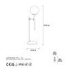 Modern Gold Table Lamp, Metal Body, 18 x 24 x 66 cm, E14 Socket, 40W Max, 200 cm Cable, Stylish Scandinavian Design for Home & Office Décor