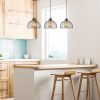 Industrial Chandelier with Metal Body, Adjustable Height 101 x 28 x 46-126 cm, Black & Antique Finish, 3 x E27 Socket, Perfect for Modern Spaces