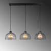 Industrial Chandelier with Metal Body, Adjustable Height 101 x 28 x 46-126 cm, Black & Antique Finish, 3 x E27 Socket, Perfect for Modern Spaces