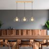 Elegant Shiny Gold Chandelier, Metal Body, Adjustable Height, 101 x 28 x 126 cm | 3 x E27 Max 40W | Modern Glam Design for Home & Office