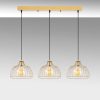 Elegant Shiny Gold Chandelier, Metal Body, Adjustable Height, 101 x 28 x 126 cm | 3 x E27 Max 40W | Modern Glam Design for Home & Office