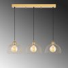 Elegant Shiny Gold Chandelier, Metal Body, Adjustable Height, 101 x 28 x 126 cm | 3 x E27 Max 40W | Modern Glam Design for Home & Office