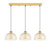 Elegant Shiny Gold Chandelier, Metal Body, Adjustable Height, 101 x 28 x 126 cm | 3 x E27 Max 40W | Modern Glam Design for Home & Office