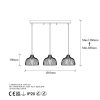 Elegant Shiny Gold Chandelier, Metal Body, Adjustable Height, 101 x 28 x 126 cm | 3 x E27 Max 40W | Modern Glam Design for Home & Office