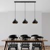 Elegant Black Chandelier, Metal Body, Adjustable Height 38-126 cm, 140 x 30 cm | 3 x E27 Socket, IP20 | Perfect for Modern Living Spaces & Dining Rooms