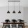 Opviq, 942FLG2533, Elegant Black Chandelier, Metal Body, Adjustable Height 38-126 cm, 140 x 30 cm | 3 x E27 Socket, IP20 | Perfect for Modern Living Spaces & Dining Rooms