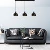 Elegant Black Chandelier, Metal Body, Adjustable Height 38-126 cm, 140 x 30 cm | 3 x E27 Socket, IP20 | Perfect for Modern Living Spaces & Dining Rooms