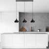 Elegant Black Chandelier, Metal Body, Adjustable Height 38-126 cm, 140 x 30 cm | 3 x E27 Socket, IP20 | Perfect for Modern Living Spaces & Dining Rooms