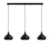 Elegant Black Chandelier, Metal Body, Adjustable Height 38-126 cm, 140 x 30 cm | 3 x E27 Socket, IP20 | Perfect for Modern Living Spaces & Dining Rooms