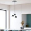 Modern Anthracite Chandelier, Metal Body, Adjustable Height, 35 x 35 x 110 cm | 3 x E27 Socket, IP20 | Stylish Scandinavian Design for Home Decor