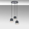 Modern Anthracite Chandelier, Metal Body, Adjustable Height, 35 x 35 x 110 cm | 3 x E27 Socket, IP20 | Stylish Scandinavian Design for Home Decor