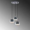 Modern Anthracite Chandelier, Metal Body, Adjustable Height, 35 x 35 x 110 cm | 3 x E27 Socket, IP20 | Stylish Scandinavian Design for Home Decor