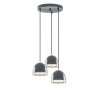 Modern Anthracite Chandelier, Metal Body, Adjustable Height, 35 x 35 x 110 cm | 3 x E27 Socket, IP20 | Stylish Scandinavian Design for Home Decor