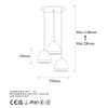 Elegant White & Gold Chandelier, 35 x 35 x 110 cm | Metal Body, Adjustable Height, 3 x E27 Socket | Modern Scandinavian Design for Home & Office