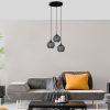 Modern Black Chandelier, Metal Body, 40 x 40 x 113 cm | Adjustable Height, 3 x E27 Socket, IP20 | Stylish Industrial Design for Home & Office
