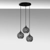 Modern Black Chandelier, Metal Body, 40 x 40 x 113 cm | Adjustable Height, 3 x E27 Socket, IP20 | Stylish Industrial Design for Home & Office