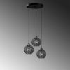 Modern Black Chandelier, Metal Body, 40 x 40 x 113 cm | Adjustable Height, 3 x E27 Socket, IP20 | Stylish Industrial Design for Home & Office
