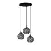Modern Black Chandelier, Metal Body, 40 x 40 x 113 cm | Adjustable Height, 3 x E27 Socket, IP20 | Stylish Industrial Design for Home & Office