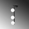 Stylish Wall Lamp, Black & White, 59 cm Height | Metal Body, Glass Cap, IP20 | Perfect for Bohemian, Industrial & Scandinavian Decor | Socket: 3 x G9