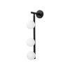 Stylish Wall Lamp, Black & White, 59 cm Height | Metal Body, Glass Cap, IP20 | Perfect for Bohemian, Industrial & Scandinavian Decor | Socket: 3 x G9