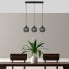 Modern Black Chandelier, Metal Body, Adjustable Height, 69 x 17 x 113 cm | 3 x E27 Socket, IP20 | Stylish Industrial Design for Home & Office