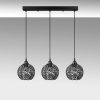 Modern Black Chandelier, Metal Body, Adjustable Height, 69 x 17 x 113 cm | 3 x E27 Socket, IP20 | Stylish Industrial Design for Home & Office