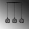 Modern Black Chandelier, Metal Body, Adjustable Height, 69 x 17 x 113 cm | 3 x E27 Socket, IP20 | Stylish Industrial Design for Home & Office