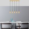 Elegant Shiny Gold Chandelier, Metal Body, 80 x 9 x 121 cm | Adjustable Height, 5 x E27 Sockets, Modern Design for Stylish Home Décor
