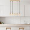 Elegant Shiny Gold Chandelier, Metal Body, 80 x 9 x 121 cm | Adjustable Height, 5 x E27 Sockets, Modern Design for Stylish Home Décor