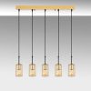 Elegant Shiny Gold Chandelier, Metal Body, 80 x 9 x 121 cm | Adjustable Height, 5 x E27 Sockets, Modern Design for Stylish Home Décor
