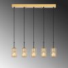 Elegant Shiny Gold Chandelier, Metal Body, 80 x 9 x 121 cm | Adjustable Height, 5 x E27 Sockets, Modern Design for Stylish Home Décor