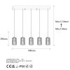 Elegant Shiny Gold Chandelier, Metal Body, 80 x 9 x 121 cm | Adjustable Height, 5 x E27 Sockets, Modern Design for Stylish Home Décor
