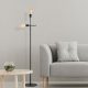 Modern Industrial Floor Lamp, Black Metal Body, 30 x 30 x 160 cm | 2 x E27 Socket, 40W Max, 200 cm Cable | Stylish Lighting for Home & Office