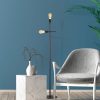 Modern Industrial Floor Lamp, Black Metal Body, 30 x 30 x 160 cm | 2 x E27 Socket, 40W Max, 200 cm Cable | Stylish Lighting for Home & Office