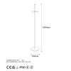 Modern Industrial Floor Lamp, Black Metal Body, 30 x 30 x 160 cm | 2 x E27 Socket, 40W Max, 200 cm Cable | Stylish Lighting for Home & Office