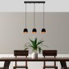 Elegant Black & Gold Chandelier, Metal Body, Adjustable Height, 62 x 17 x 110 cm | 3 x E27 Socket, Modern Industrial Design for Home & Office