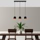 Elegant Black & Gold Chandelier, Metal Body, Adjustable Height, 62 x 17 x 110 cm | 3 x E27 Socket, Modern Industrial Design for Home & Office