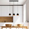 Elegant Black & Gold Chandelier, Metal Body, Adjustable Height, 62 x 17 x 110 cm | 3 x E27 Socket, Modern Industrial Design for Home & Office