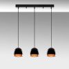 Elegant Black & Gold Chandelier, Metal Body, Adjustable Height, 62 x 17 x 110 cm | 3 x E27 Socket, Modern Industrial Design for Home & Office
