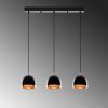 Elegant Black & Gold Chandelier, Metal Body, Adjustable Height, 62 x 17 x 110 cm | 3 x E27 Socket, Modern Industrial Design for Home & Office