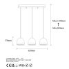 Elegant Black & Gold Chandelier, Metal Body, Adjustable Height, 62 x 17 x 110 cm | 3 x E27 Socket, Modern Industrial Design for Home & Office