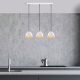 Elegant Scandinavian Chandelier, White & Gold, 62 x 17 x 110 cm | Metal Body, Adjustable Height, 3 x E27 Socket | Modern Lighting for Home Decor