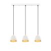 Elegant Scandinavian Chandelier, White & Gold, 62 x 17 x 110 cm | Metal Body, Adjustable Height, 3 x E27 Socket | Modern Lighting for Home Decor