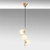 Elegant Gold Chandelier, Metal Body, 36 x 36 x 46 cm, Adjustable Height up to 131 cm, Scandinavian Design, IP20, Socket Type: 3 x G9, Bulb Not Included