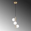 Elegant Gold Chandelier, Metal Body, 36 x 36 x 46 cm, Adjustable Height up to 131 cm, Scandinavian Design, IP20, Socket Type: 3 x G9, Bulb Not Included
