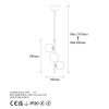 Elegant Gold Chandelier, Metal Body, 36 x 36 x 46 cm, Adjustable Height up to 131 cm, Scandinavian Design, IP20, Socket Type: 3 x G9, Bulb Not Included