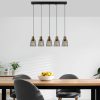 Industrial Chandelier, Black & Antique Finish, 85 x 16 x 115 cm | Metal Body, Adjustable Height, 5 x E27 Socket | Modern Lighting for Home & Office