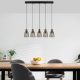 Industrial Chandelier, Black & Antique Finish, 85 x 16 x 115 cm | Metal Body, Adjustable Height, 5 x E27 Socket | Modern Lighting for Home & Office